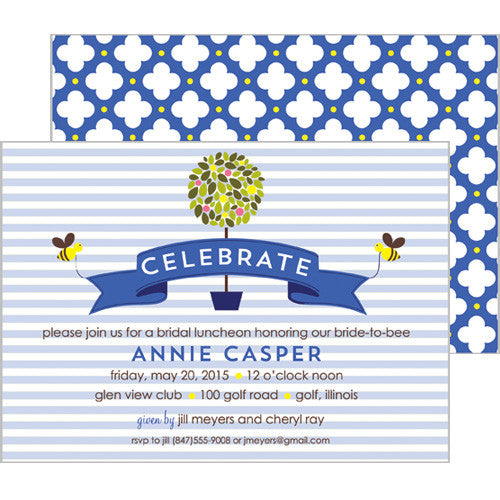 Party Invitations - Bumble Bee Topiary