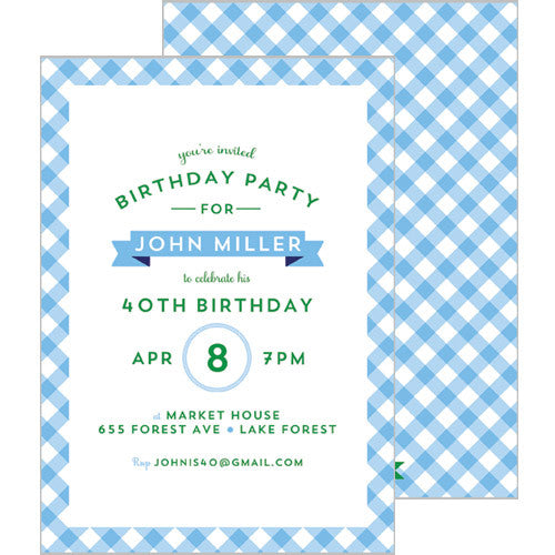 Party Invitations - Gingham