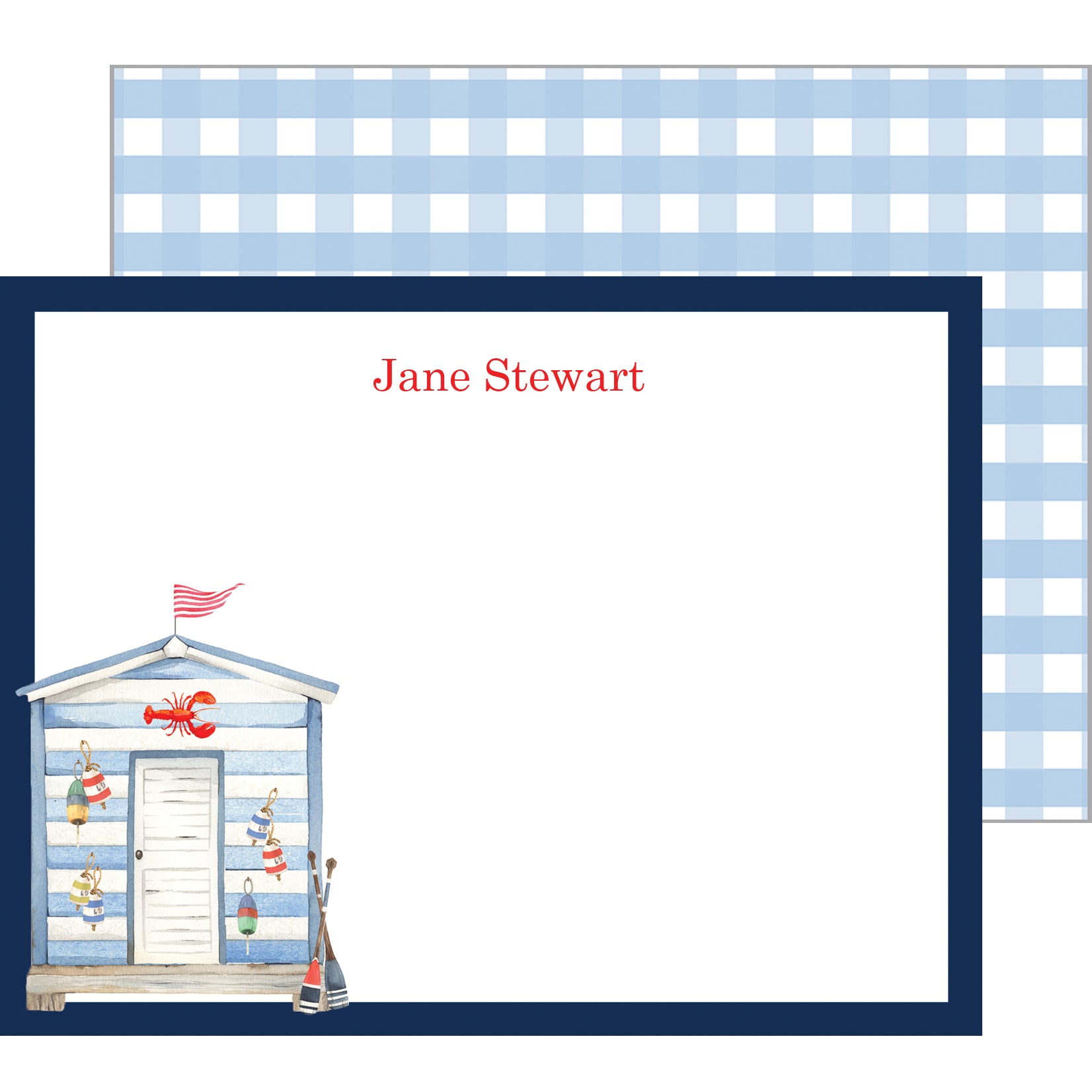 Lobster Shack Personalized Flat Notecards