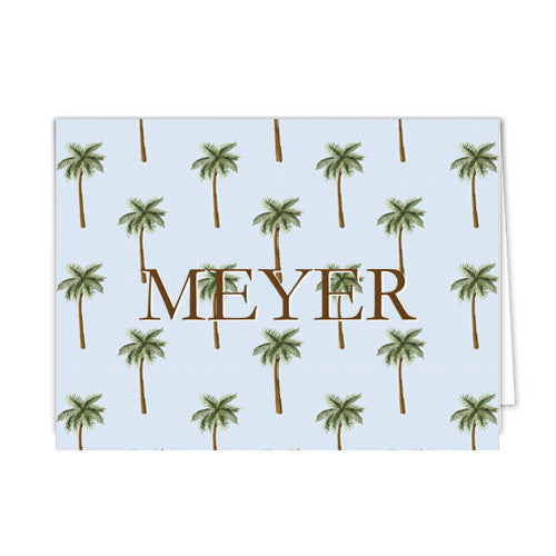 Palm Trees Personalized Folded Notecards