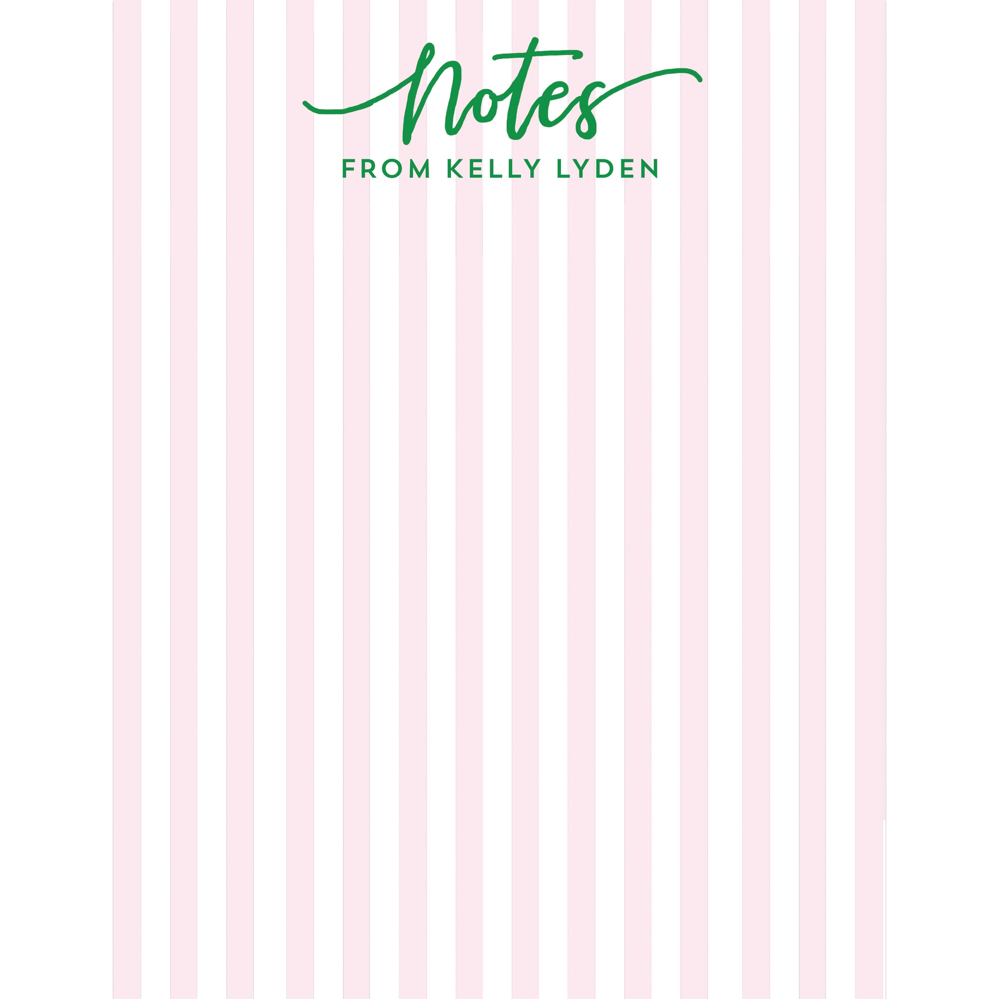 Cabana Stripes Personalized Notepad | Pink