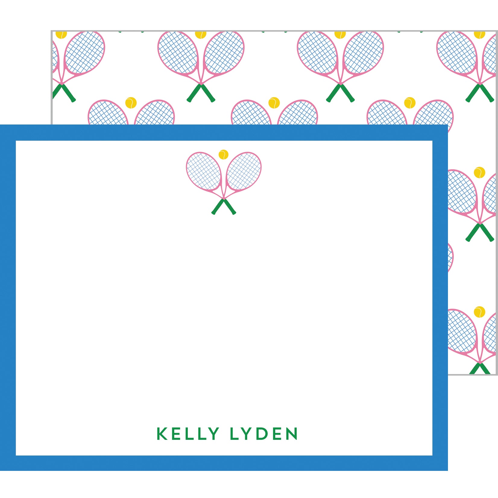 Tennis Club Personalized Flat Notecards