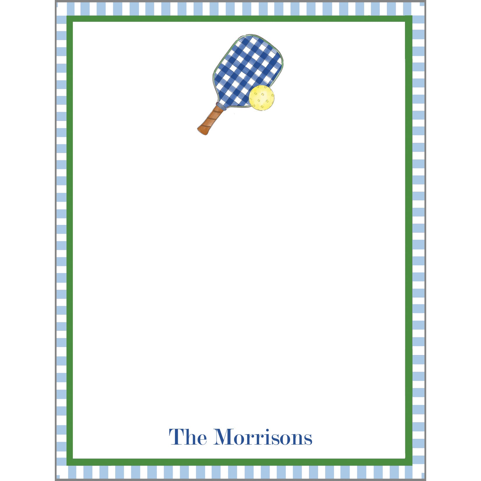 Preppy Pickleball Paddle Personalized Notepad