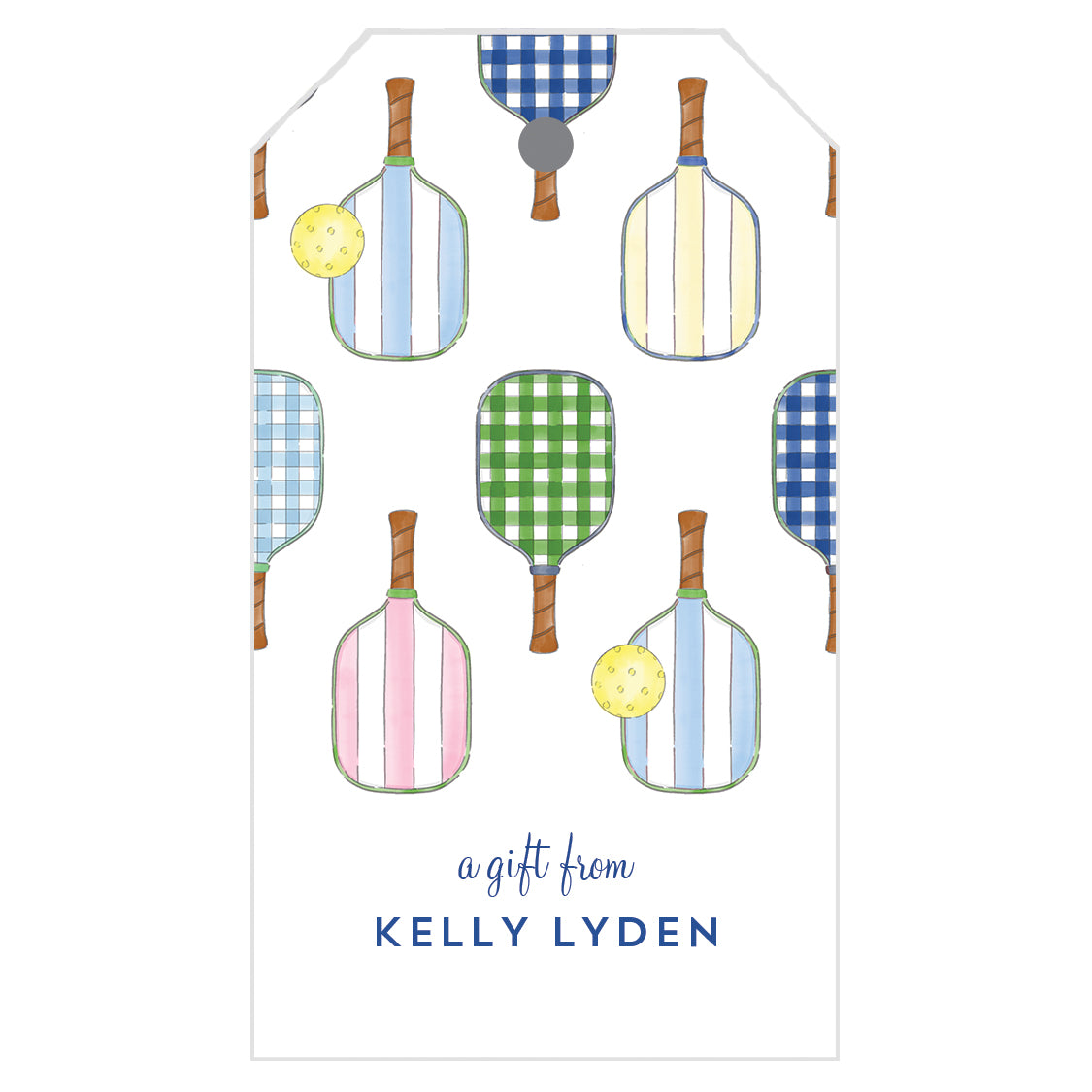 Preppy Pickleball Personalized Gift Tags