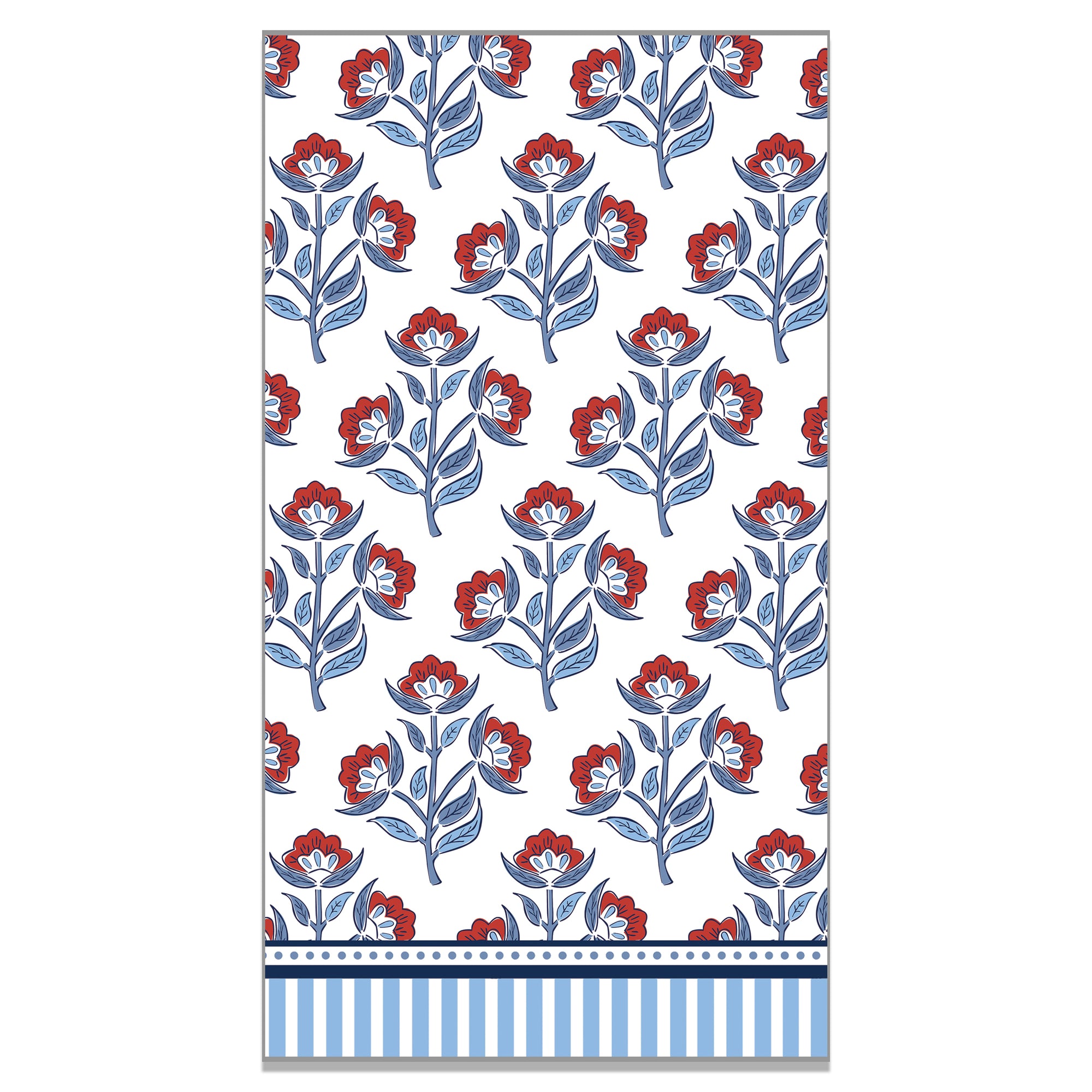WH Paper Guest Towels | Red Floral Block Print