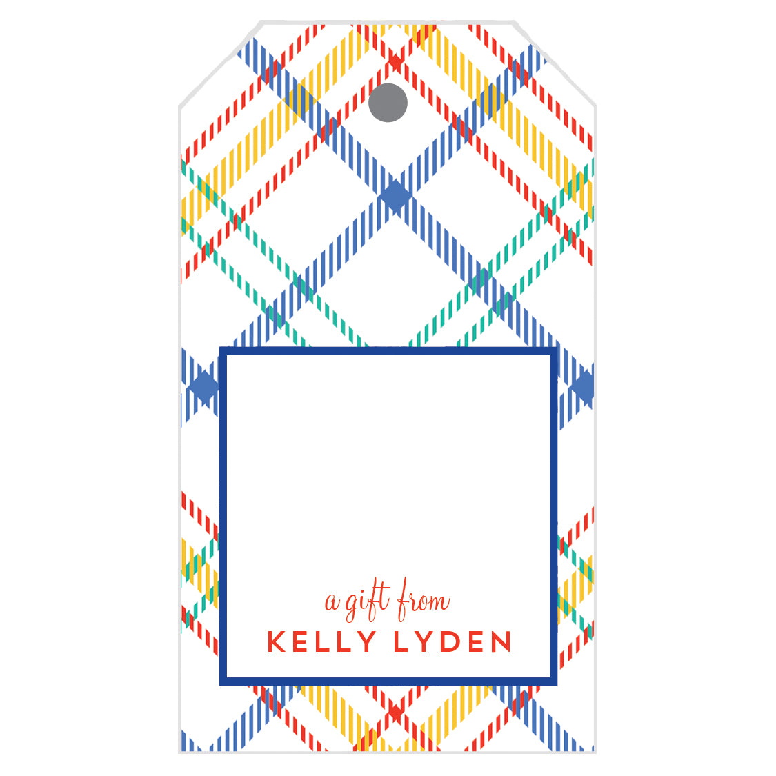 Summer Plaid Personalized Gift Tags