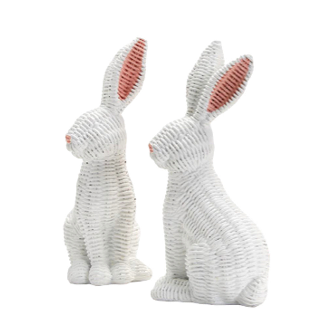 Rattan Easter Bunnies (Set of 2) | White