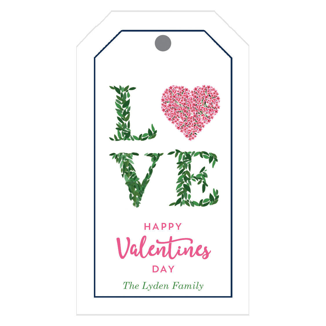 LOVE Boxwood Valentine's Day Personalized Gift Tags