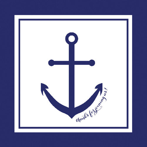 Preppy Anchor Gift Sticker - Set of 24 - Navy Blue