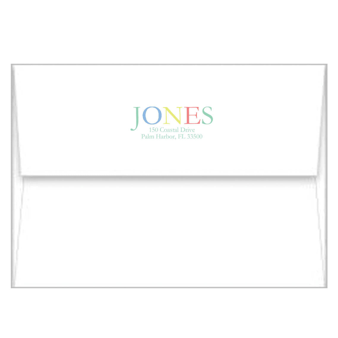 Blue Colorful Stripes Personalized Flat Notecards