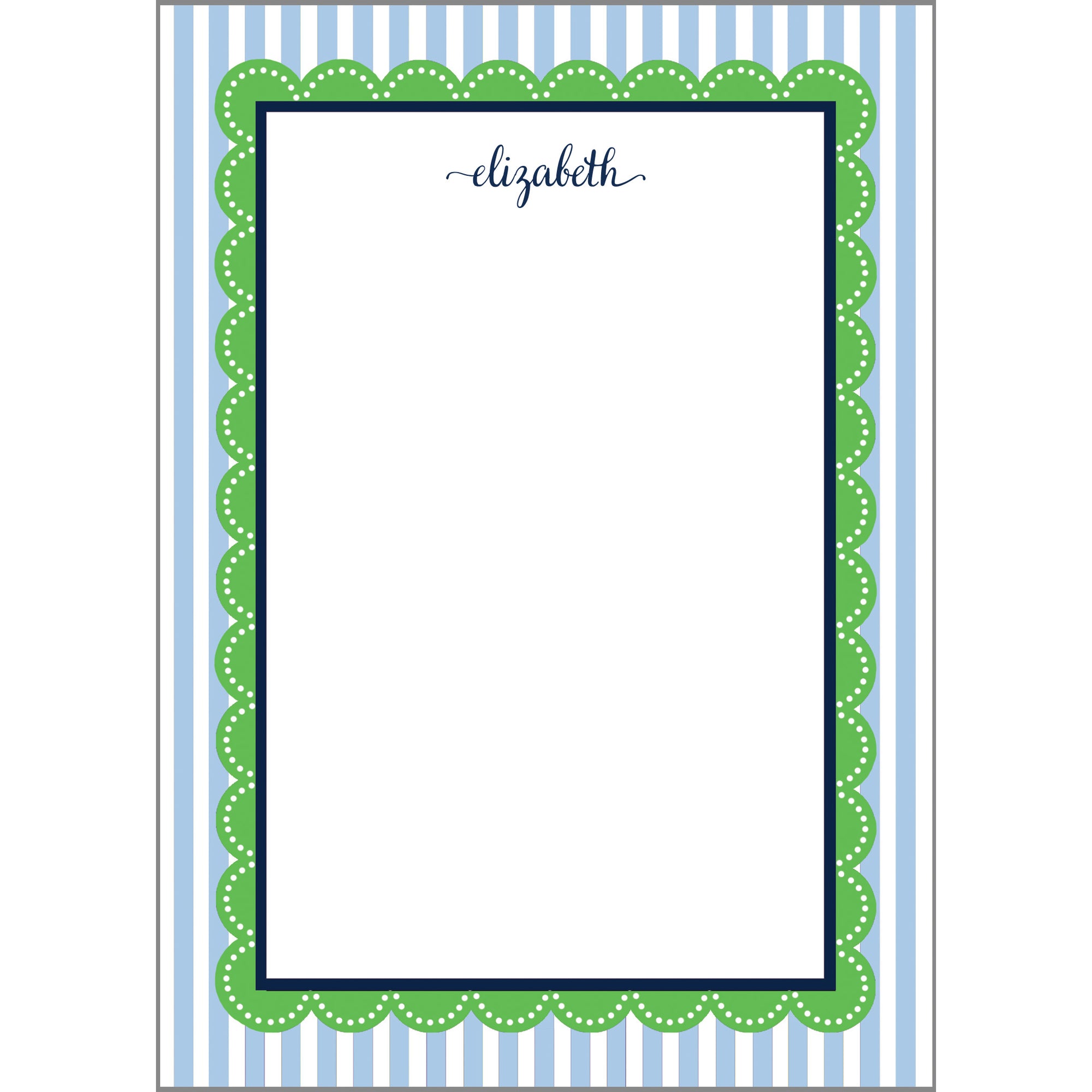 Scallop Stripe Personalized Notepad