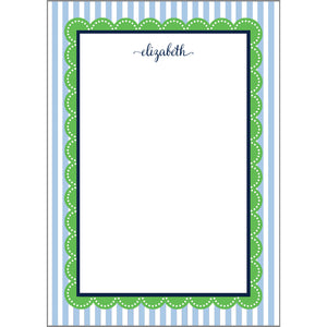 Scallop Stripe Personalized Notepad