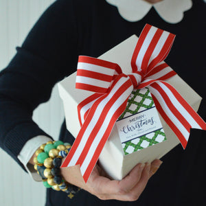 Christmas Boxwood Lattice Personalized Holiday Gift Tags