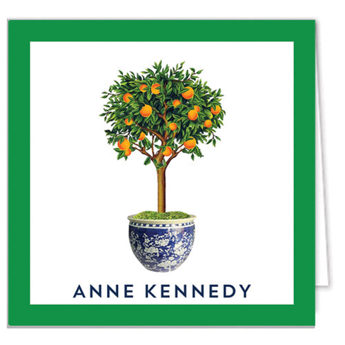 Citrus Topiary Tree Personalized Enclosure Cards + Envelopes