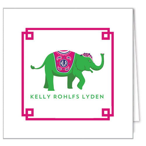 Monogram Elephant Enclosure Cards + Envelopes | More Colors