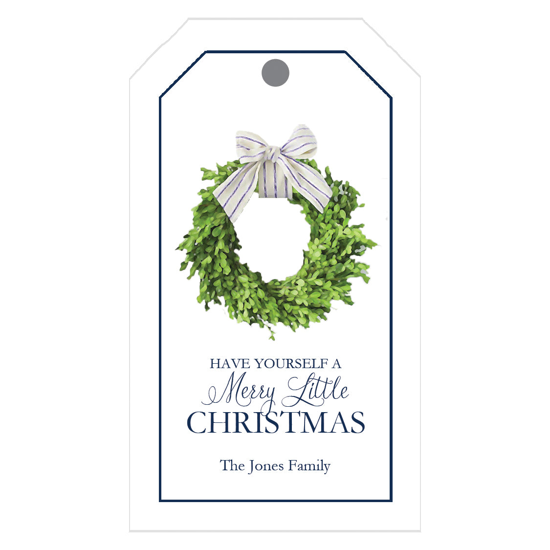 Farmhouse Wreath Personalized Christmas Gift Tags