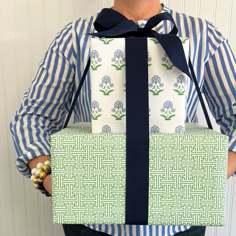 Stock Shoppe: Floral Block Print Gift Wrap Sheets