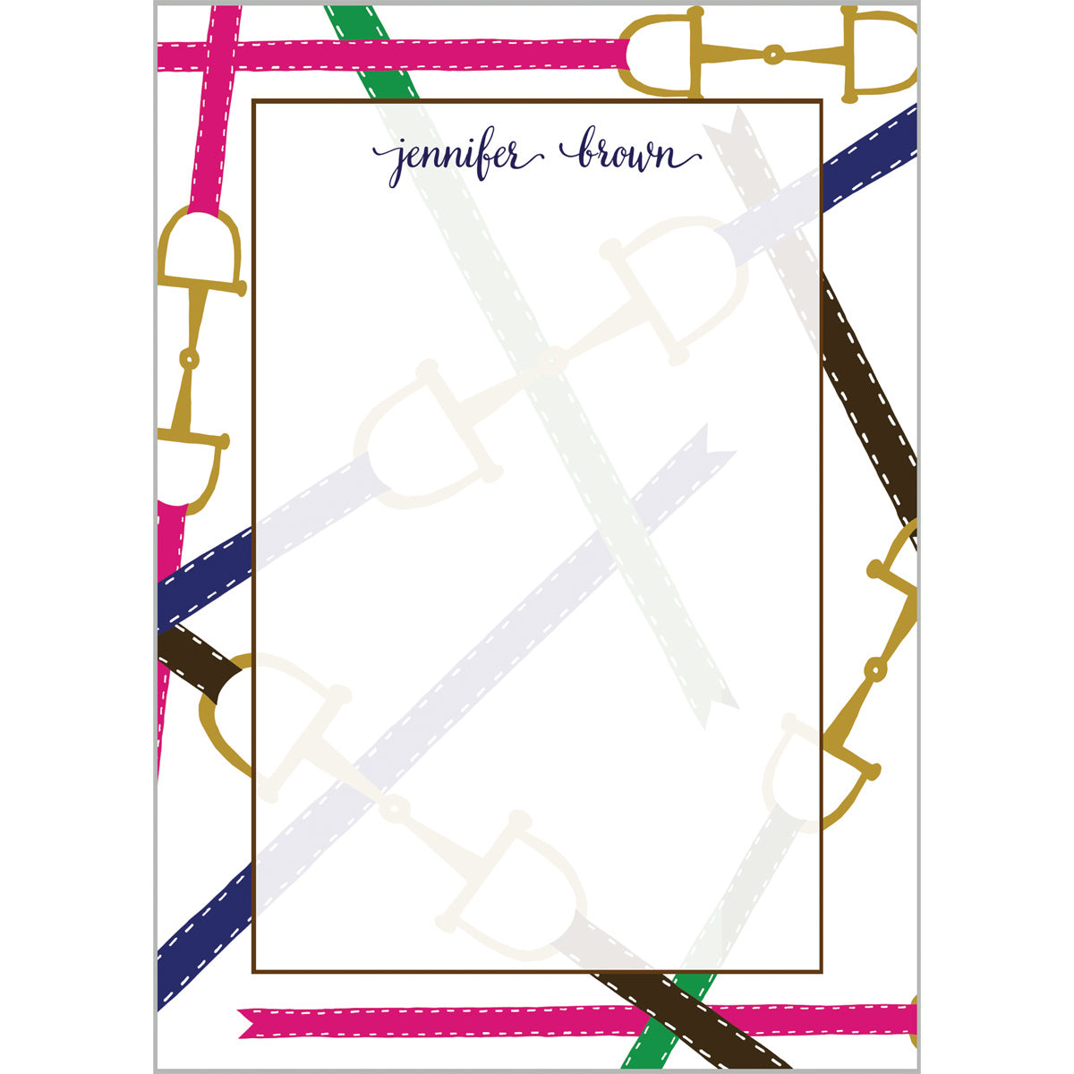 Equestrian Horse Bits Personalized Notepad