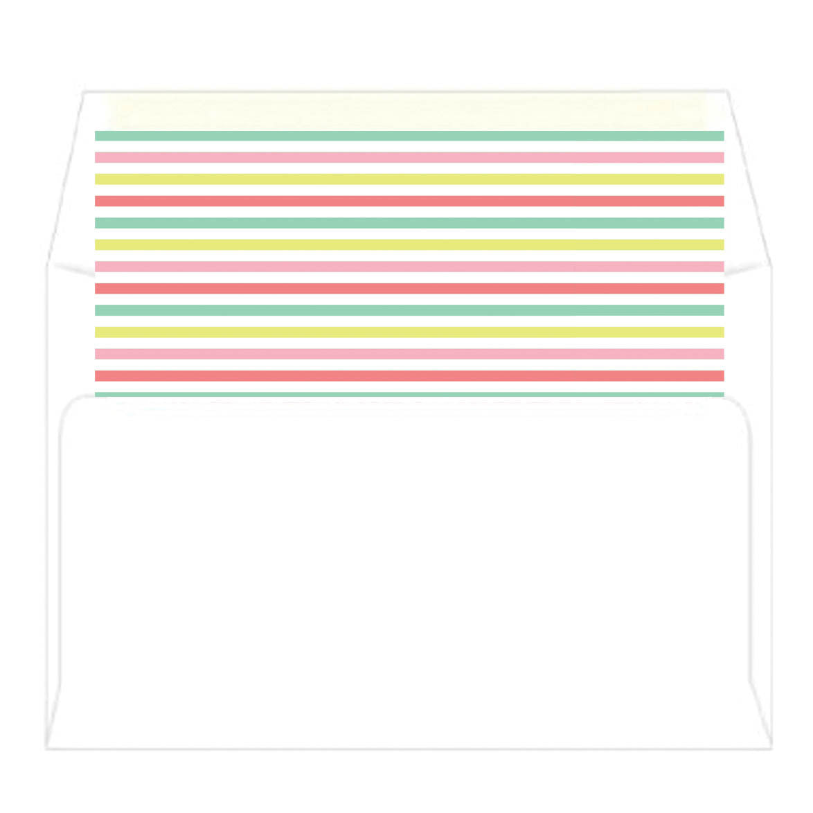 Pink Colorful Stripes Personalized Flat Notecards