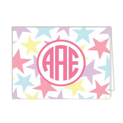 Princess Stars Personalized Folded Notecards