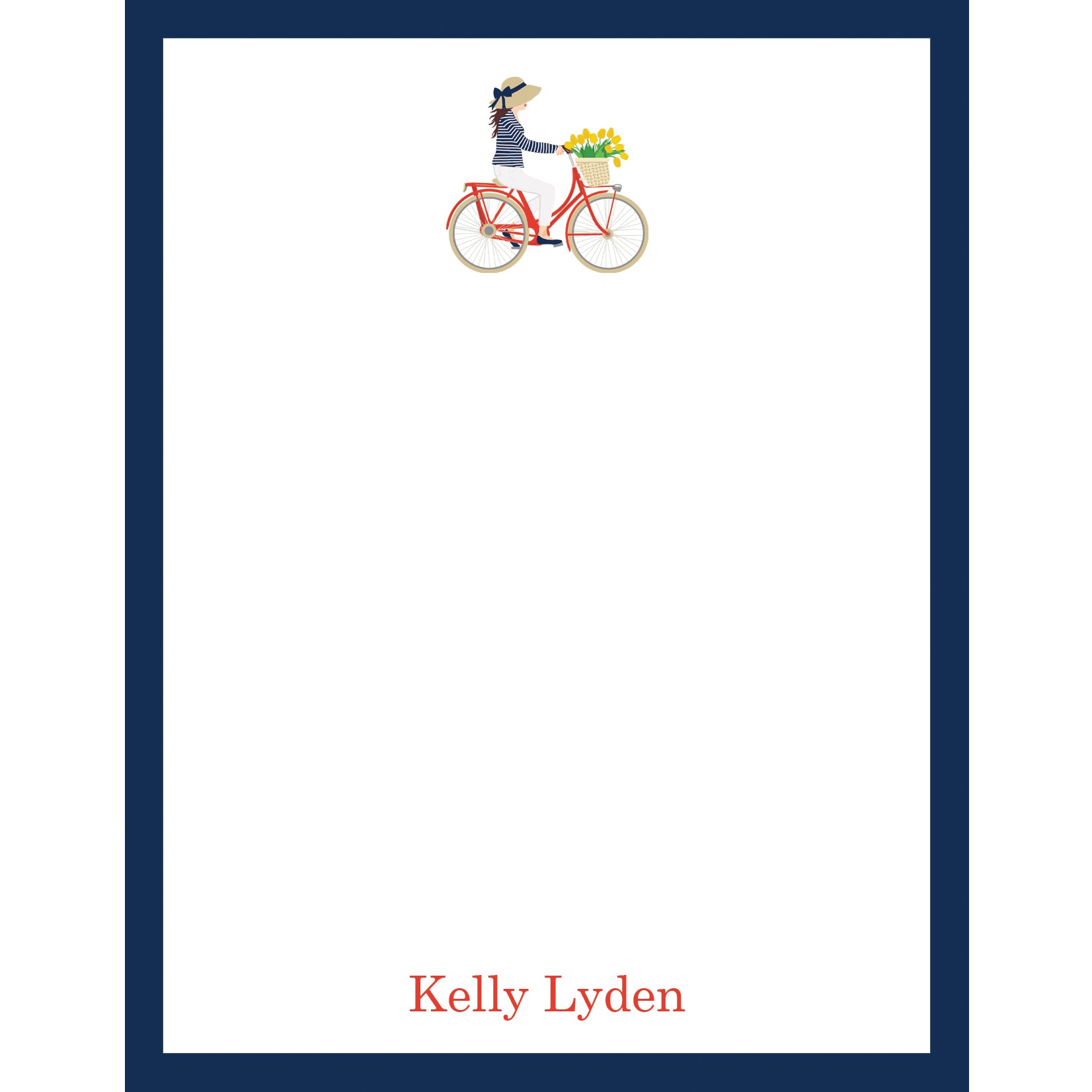 Bicycle Girl Personalized Notepad