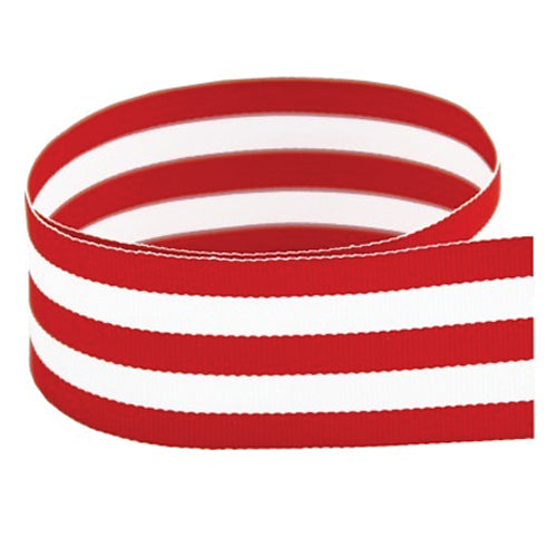Preppy Striped Grosgrain Ribbon | Red