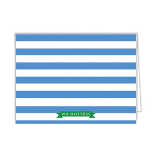 Rugby Stripe Monogram Personalized Folded Notecard - More Colors