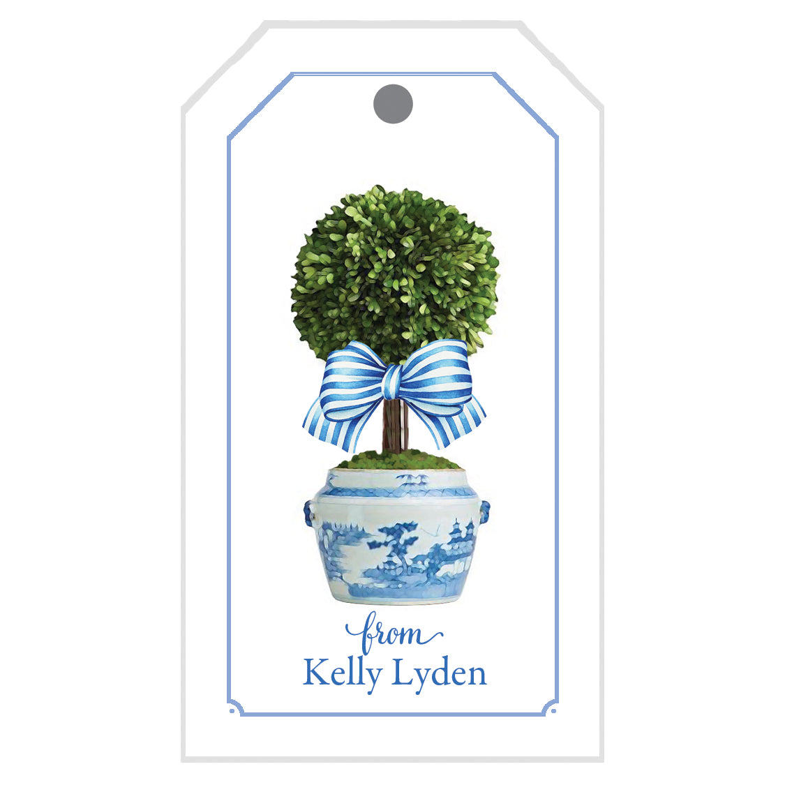 Wholesale Spring Topiary Tree with Striped Bow Personalized Gift Tags