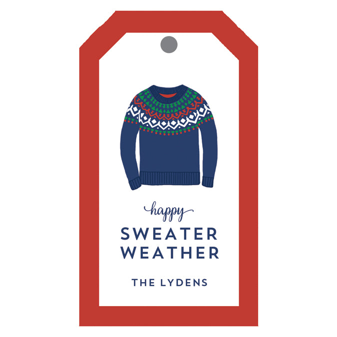 Fair Isle Ski Sweater Holiday Gift Tags