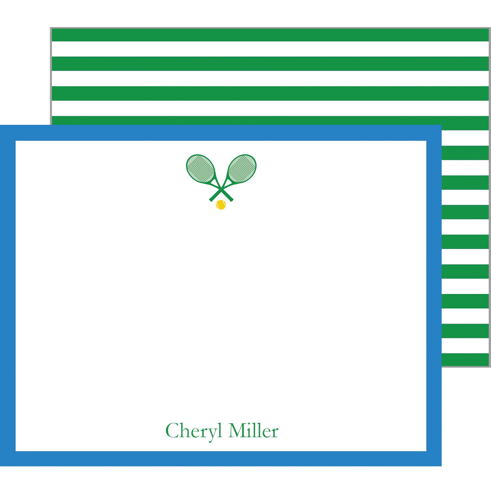 Tennis Personalized Flat Notecards