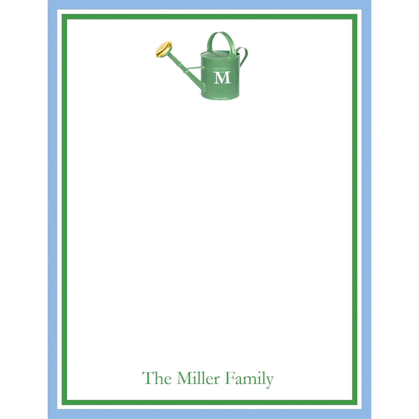 Green Watering Can Personalized Notepad
