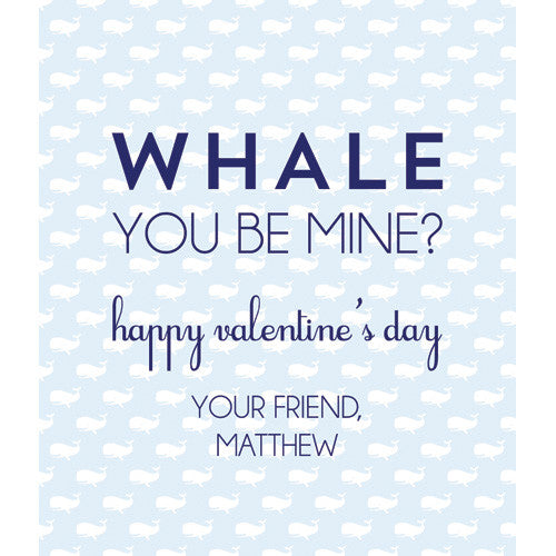 Blue Whale Valentines for Kids