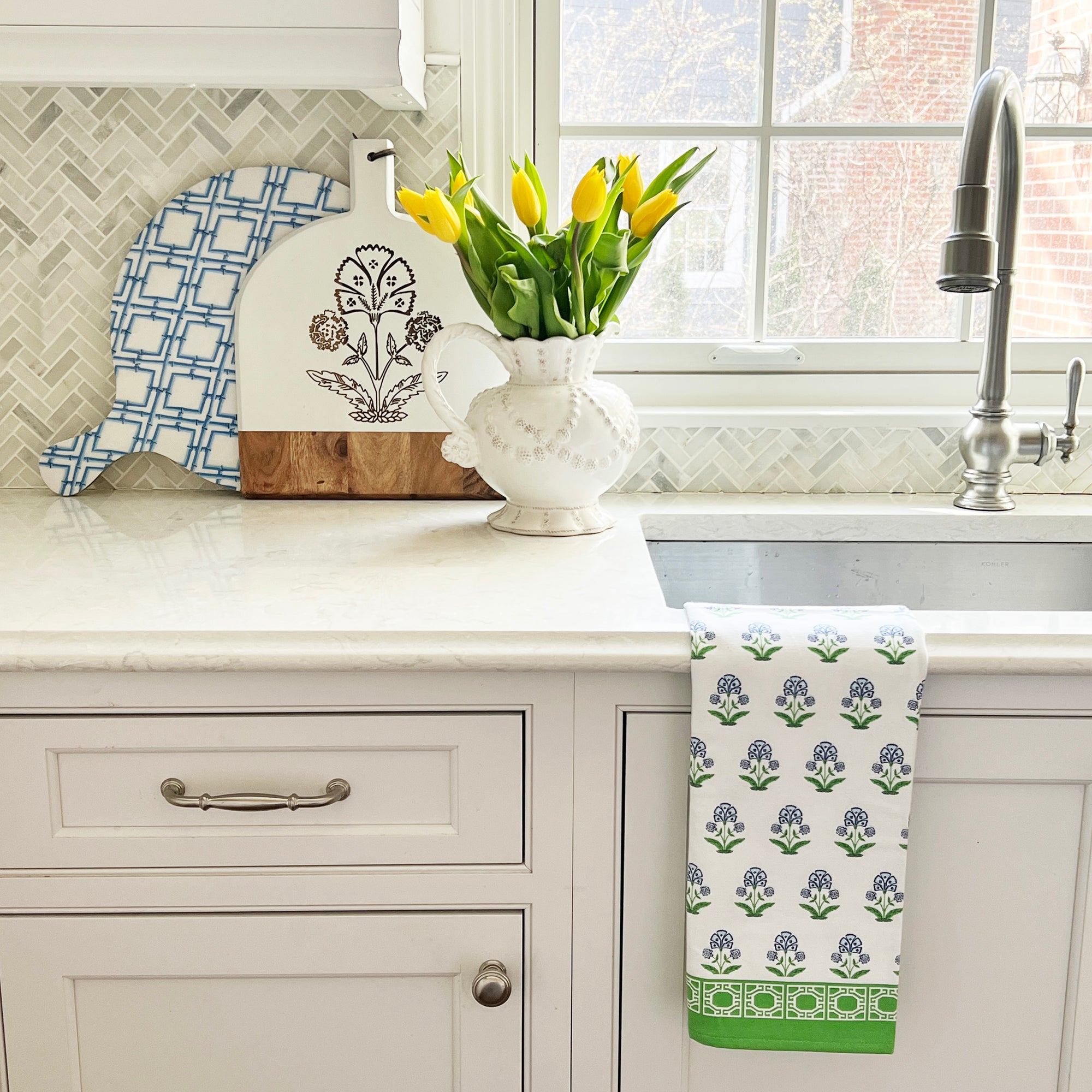 Floral Block Print Kitchen Accessories