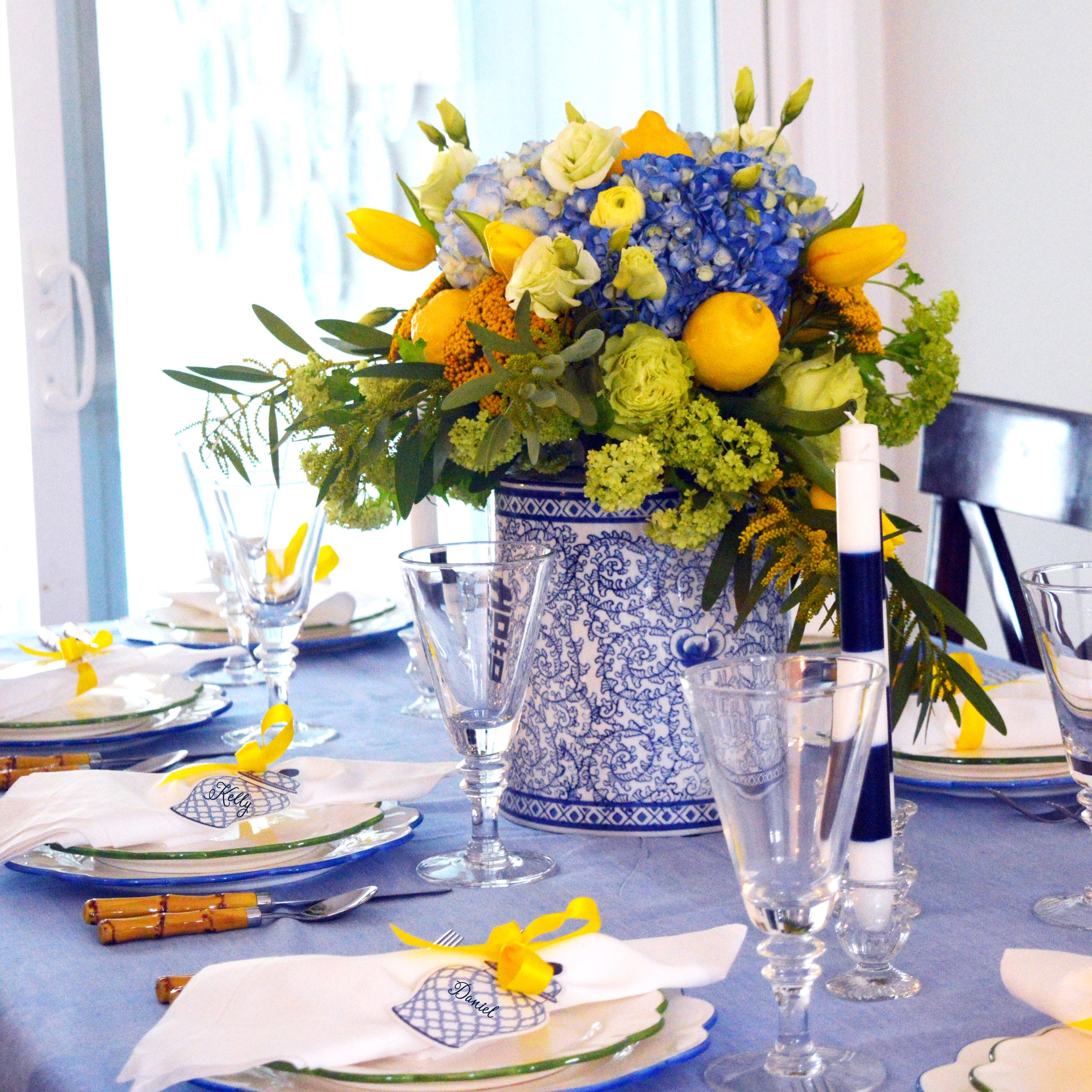 Spring Tablesetting with Ginger Jars + Lemons