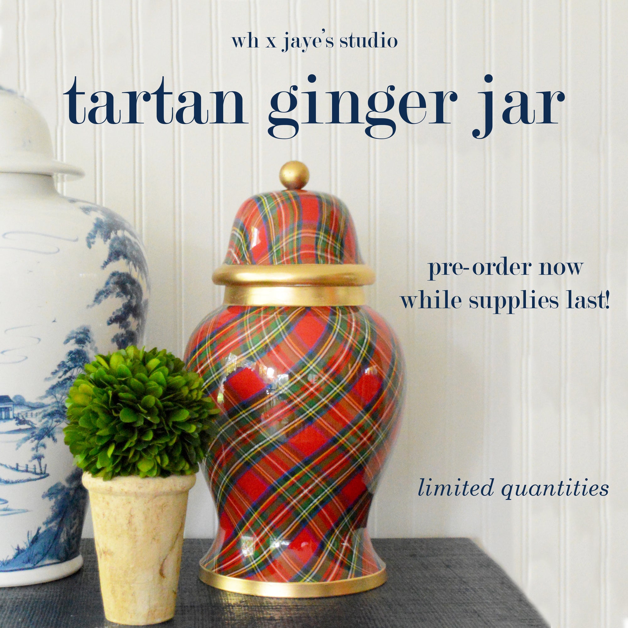 Pre-Order Tartan Ginger Jar TODAY!