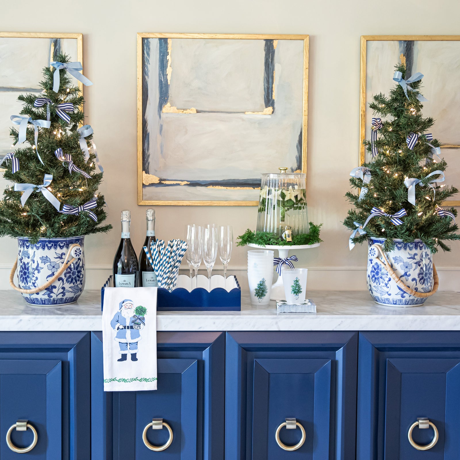 Christmas Entertaining in Blue and White