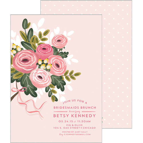 Bridal Shower Invitations - Bridesmaid Bouquet