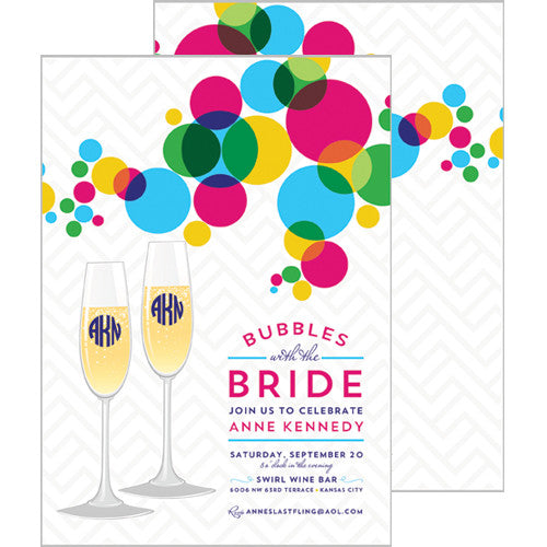 Bridal Shower Invitations - Bubbles with the Bride