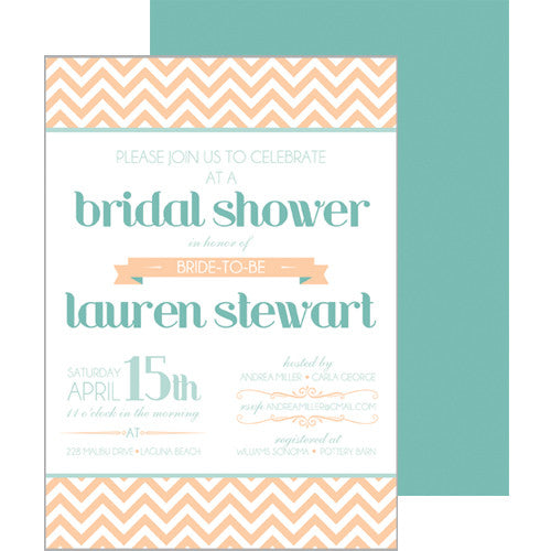 Baby Shower Invitations - Chevron Ribbon