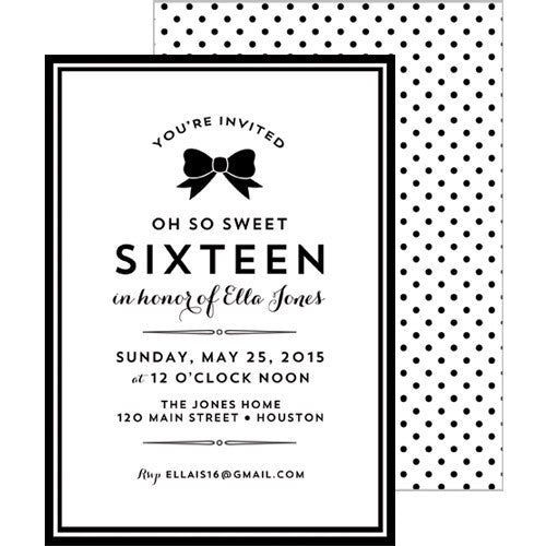 Party Invitations - Classic Bow