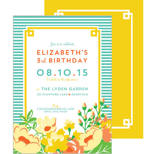 Party Invitations - Garden Stripe