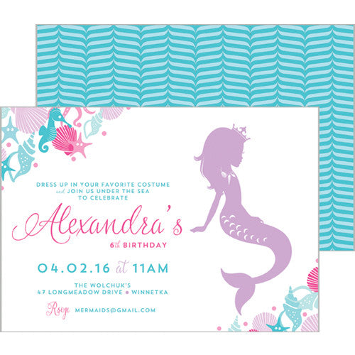 Kids Party Invitations - Mermaid