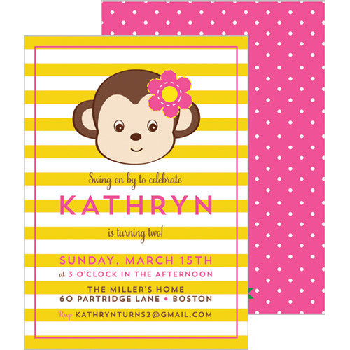Kids Party Invitations | Monkey | More Colors