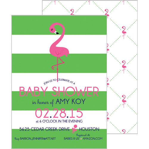 Party Invitations - Pink Flamingo