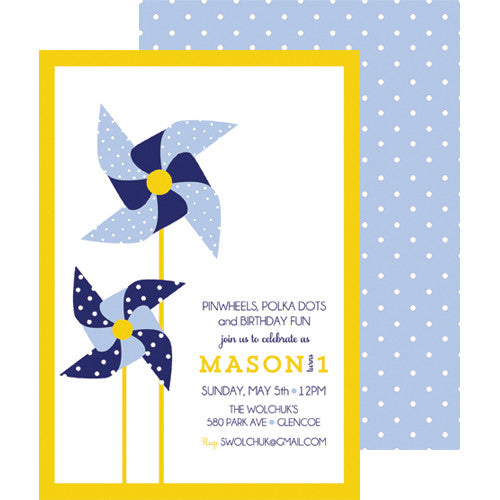 Kids Party Invitations | Pinwheel | More Colors