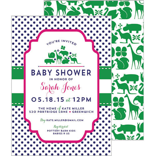 Kids Party Invitations | Preppy Animals | More Colors