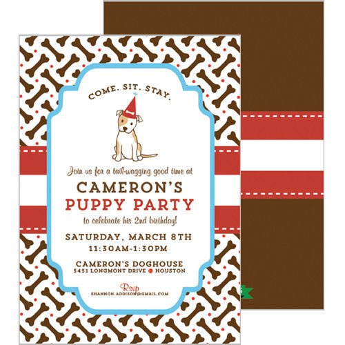Kids Party Invitations | Puppy Party | More Colors