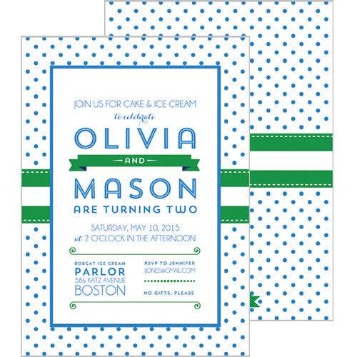 Kids Party Invitation | Swiss Dot | More Colors