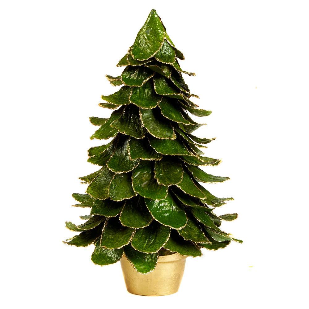 18" Potted Gold Edge Leaf Tree