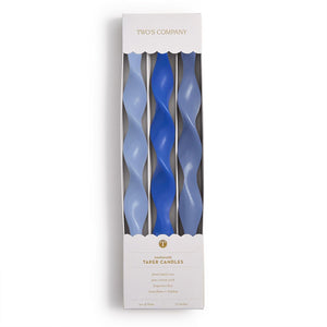 12" Pink Twist Taper Candles in Gift Box | Blue